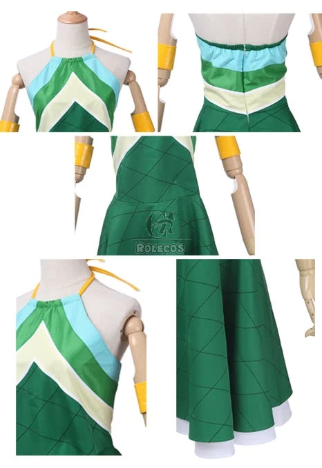 Vicwin-One Fairy Tail Wendy Marvell Green Dress Cosplay Costume Outfits 10 Vicwin-One Fairy Tail Wendy Marvell Green Dress Cosplay Costume Outfits - Image 10