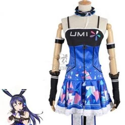 Love Live! Video Game Awaken Umi Sonoda Cosplay Costumes Blue Dresses