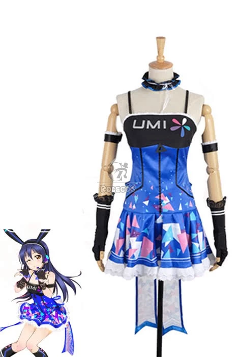 Love Live! Video Game Awaken Umi Sonoda Cosplay Costumes Blue Dresses 1 Love Live! Video Game Awaken Umi Sonoda Cosplay Costumes Blue Dresses