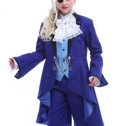 Ciel Phantomhive Cosplay Costume blue uniform with special design -Anime Costumes store online cc433 l 17
