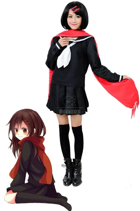 Kagerou Project Tateyama Ayano Black School Uniform Dress Cosplay Costume 1 Kagerou Project Tateyama Ayano Black School Uniform Dress Cosplay Costume