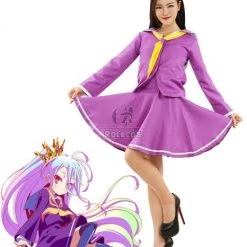 No Game NO Life Shiro Purple Sailor Cosplay Costumes