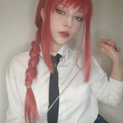 Chainsaw Man Makima Orange Weave Cosplay Wigs 10 Chainsaw Man Makima Orange Weave Cosplay Wigs -Anime Costumes store online chainsaw man makima orange weave cosplay wigs 8