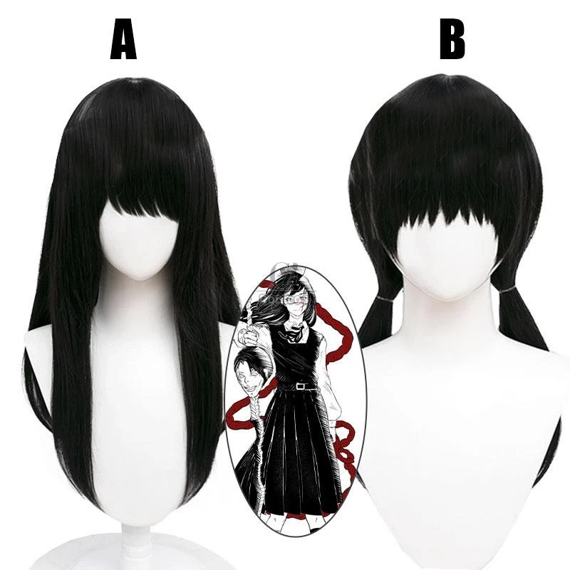 Chainsaw Man Mitaka Asa Black Cosplay Wigs 1 Chainsaw Man Mitaka Asa Black Cosplay Wigs