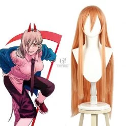 Chainsaw Man Power Orange Long Cosplay Wigs