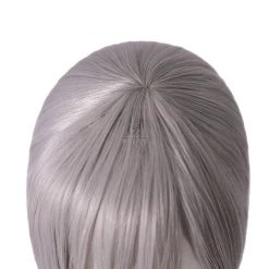 Chainsaw Man Quanxi Long Grey Cosplay Wigs -Anime Costumes store online chainsaw man quanxi long grey ponytail cosplay wigs8