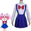 Sailor Moon Chibi Usa Blue Uniform Anime Coaplay Dress Customized