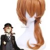 Bungou Stray Dogs Chuya Nakahara Short Orange Medium Wavy Cosplay Wigs