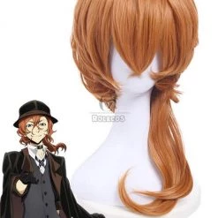 Bungou Stray Dogs Chuya Nakahara Short Orange Medium Wavy Cosplay Wigs