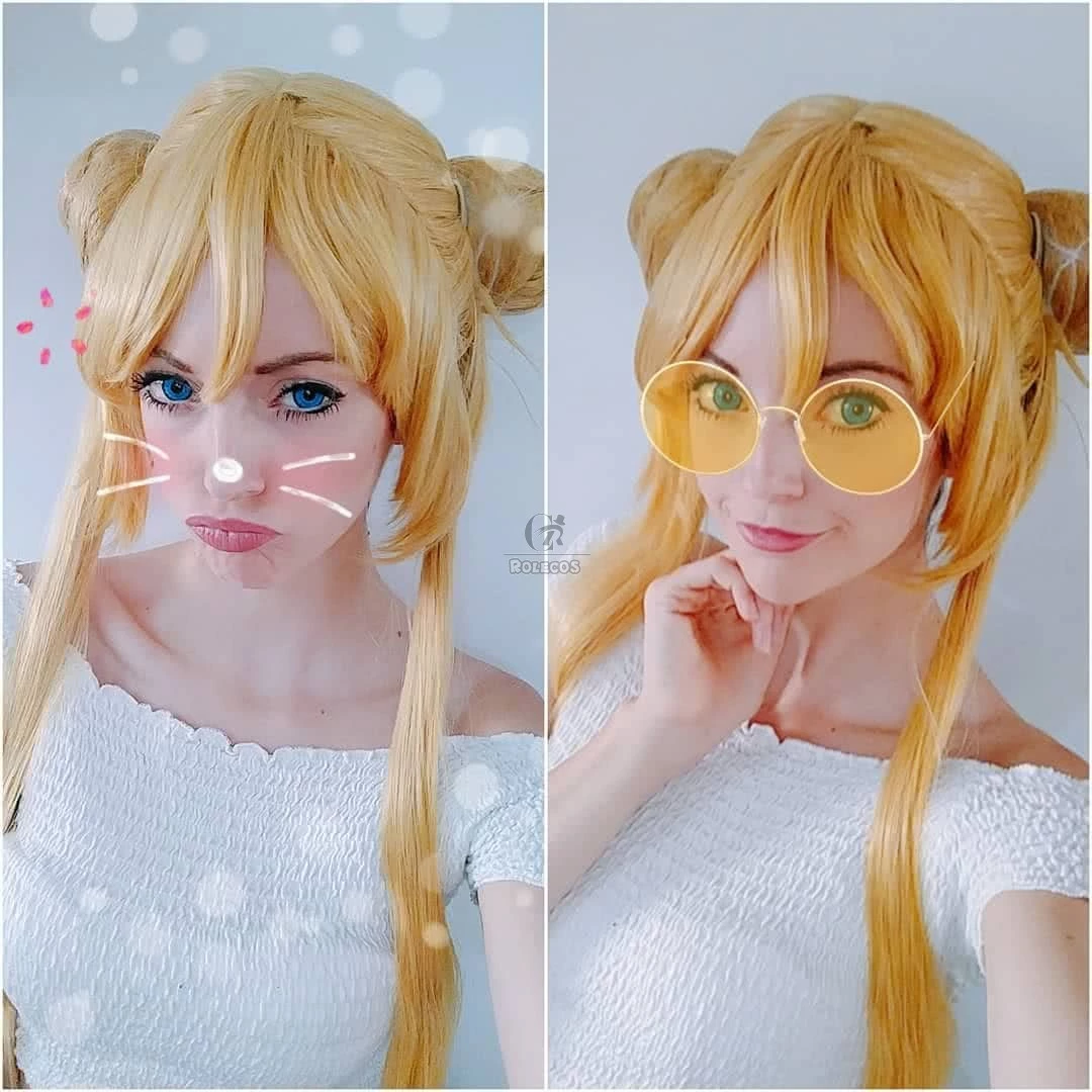 Sailor Moon Serena Tsukino 5 Version Sailor Long Golden Cosplay Wigs 3 Sailor Moon Serena Tsukino 5 Version Sailor Long Golden Cosplay Wigs - Image 3