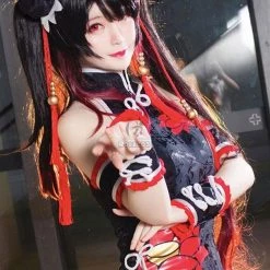 Date A Live Kurumi Tokisaki Cheongsam Cosplay Costume -Anime Costumes store online date a live kurumi tokisaki cheongsam cosplay 2