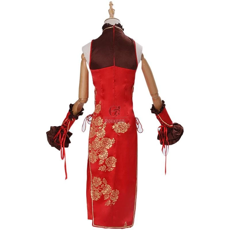 Date A Live Kurumi Tokisaki New Year Red Cheongsam Cosplay Costume - Image 7