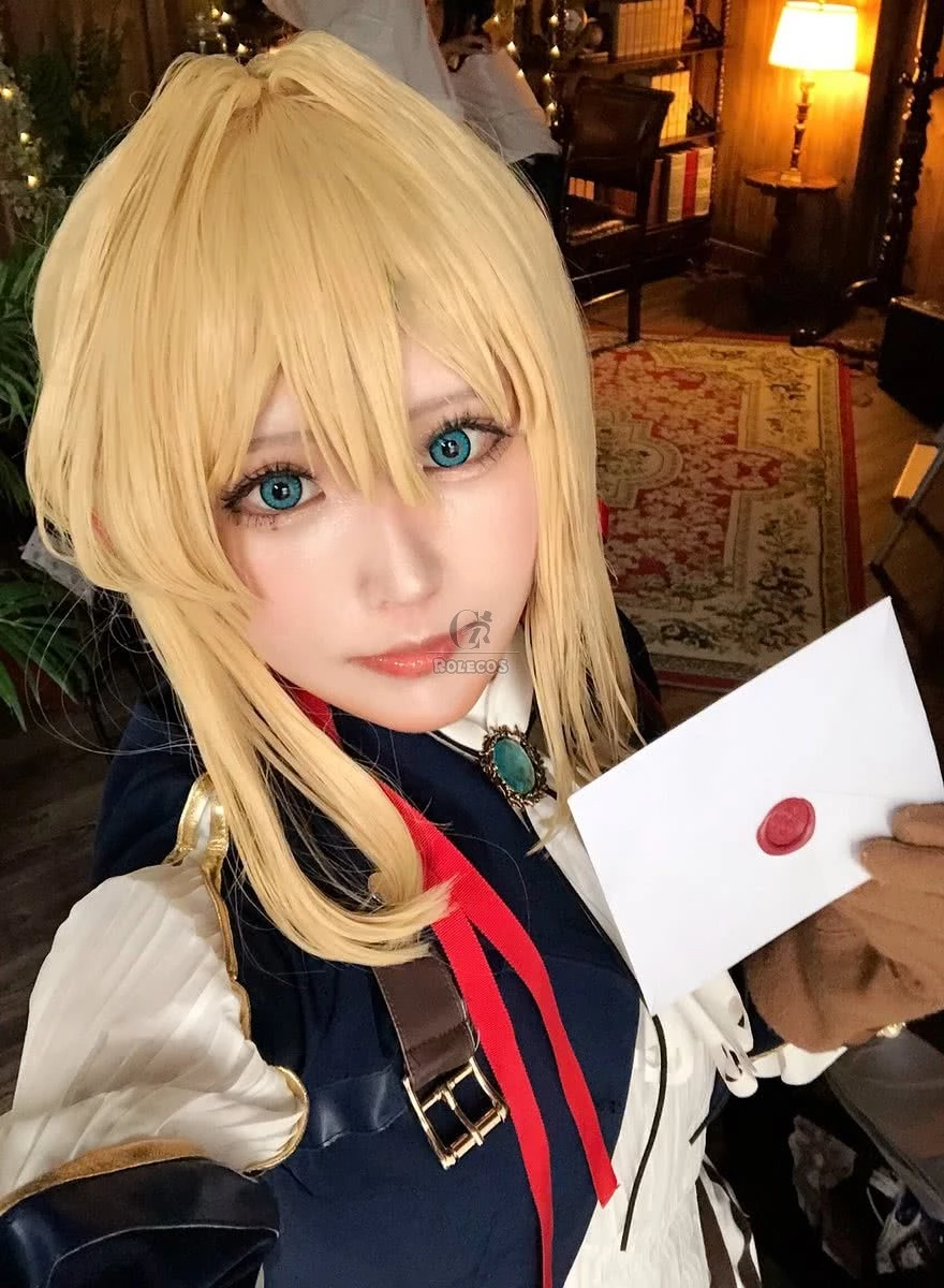 Anime Violet Evergarden Violet Evergarden Synthetic Short Blonde Cosplay Wigs 3 Anime Violet Evergarden Violet Evergarden Synthetic Short Blonde Cosplay Wigs - Image 3