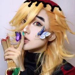 Demon slayer Douma Blonde Long Cosplay Wigs -Anime Costumes store online demon slayer douma blonde long cosplay wigs 8