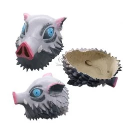 Demon Slayer Hashibira Inosuke Halloween Pig Head Cover Waist Fluff Pants Cosplay Costume -Anime Costumes store online demon slayer hashibira inosuke 1