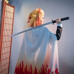 Demon Slayer Rengoku Kyoujurou Male Uniform Cosplay Costume -Anime Costumes store online demon slayer rengoku kyoujurou male uniform cosplay costume0 3