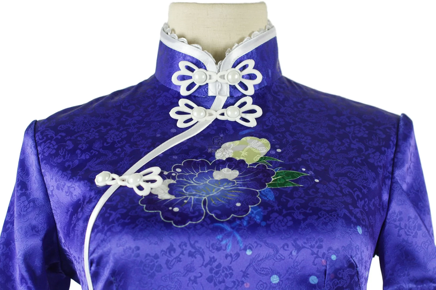 Love Live! Umi Sonoda Blue Printing Qipao Cosplay Costume 5 Love Live! Umi Sonoda Blue Printing Qipao Cosplay Costume - Image 5