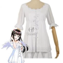 Love Live Sunshine Angel Aqours Unawaken Dia Kurosawa White Dress Anime Cosplay Costumes