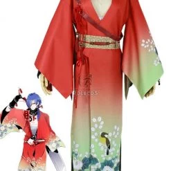 Dramatical Murder Koujaku Printing Vibration Sleeve Kimono Red Cosplay Costumes