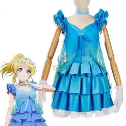 Love Live! Yume No Tobira Eli Ayase Blue Anime Coaplay Dress