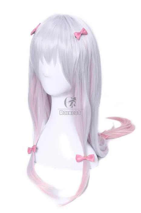 Eromanga Sensei Izumi Sagiri Long Silver Mixed Pink Anime Cosplay Girls Wigs 5 Eromanga Sensei Izumi Sagiri Long Silver Mixed Pink Anime Cosplay Girls Wigs - Image 5