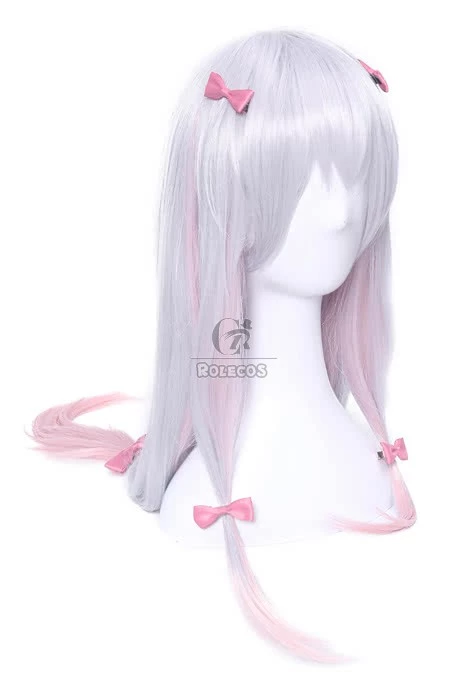 Eromanga Sensei Izumi Sagiri Long Silver Mixed Pink Anime Cosplay Girls Wigs 3 Eromanga Sensei Izumi Sagiri Long Silver Mixed Pink Anime Cosplay Girls Wigs - Image 3