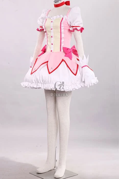 Puella Magi Madoka Magica Kaname Madoka Pink Dress Cute Cosplay Costume 4 Puella Magi Madoka Magica Kaname Madoka Pink Dress Cute Cosplay Costume - Image 4