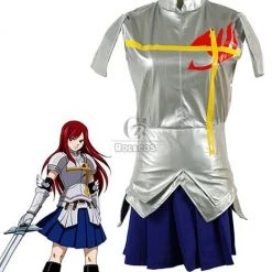 Fairy Tail Erza Scarlet Silver Female Dress Cosplay Costume