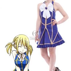 HOLRAN Fairy Tail Lucy Heartfilia Default Uniform Cosplay Costume Party Dress