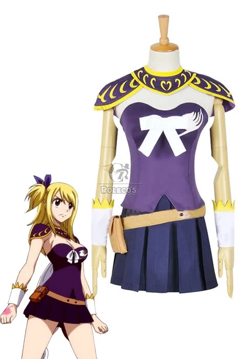 Anime Fairy Tail Lucy Heartphilia Purple Battle Suit Cosplay Costume 1 Anime Fairy Tail Lucy Heartphilia Purple Battle Suit Cosplay Costume