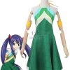 Vicwin-One Fairy Tail Wendy Marvell Green Dress Cosplay Costume Outfits