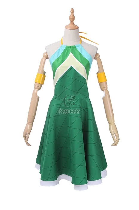 Vicwin-One Fairy Tail Wendy Marvell Green Dress Cosplay Costume Outfits 2 Vicwin-One Fairy Tail Wendy Marvell Green Dress Cosplay Costume Outfits - Image 2