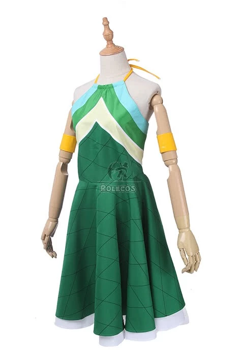 Vicwin-One Fairy Tail Wendy Marvell Green Dress Cosplay Costume Outfits 3 Vicwin-One Fairy Tail Wendy Marvell Green Dress Cosplay Costume Outfits - Image 3