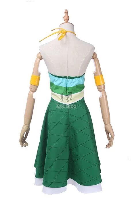 Vicwin-One Fairy Tail Wendy Marvell Green Dress Cosplay Costume Outfits 4 Vicwin-One Fairy Tail Wendy Marvell Green Dress Cosplay Costume Outfits - Image 4