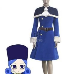 Fairy Tail Rain Woman Juvia Lockser Blue Lolita Dress Cosplay Costumes