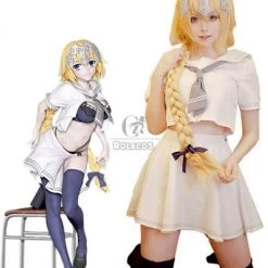Fate/Grand Order Fate Go Jeanne d'Arc White Uniform Cosplay Costumes