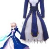 Fate Stay Saber Night Rin Deep Blue Dress Cosplay Costume