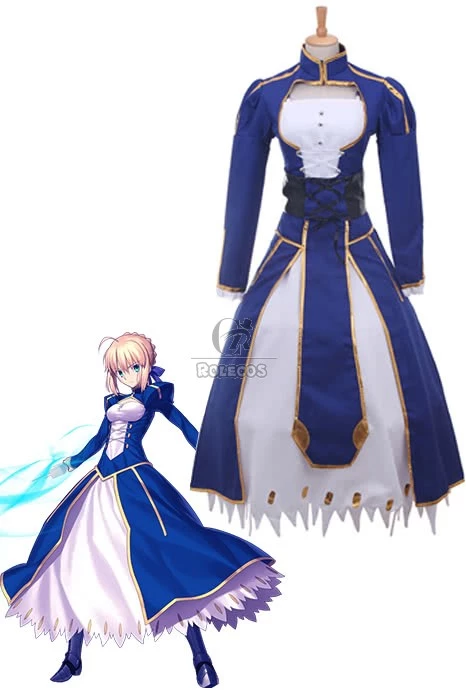 Fate Stay Saber Night Rin Deep Blue Dress Cosplay Costume 1 Fate Stay Saber Night Rin Deep Blue Dress Cosplay Costume