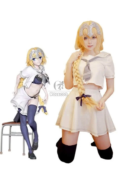 Fate/Grand Order Fate Go Jeanne d'Arc White Uniform Cosplay Costumes 1 Fate/Grand Order Fate Go Jeanne d'Arc White Uniform Cosplay Costumes