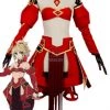 Fate/Apocrypha Aka no Saber Red Anime Cosplay Costumes