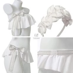 FATE FGO Abigail Williams Summer White Swimsuit Cosplay Costume -Anime Costumes store online fate fgo abigail williams summer white swimsuit cosplay costume 2
