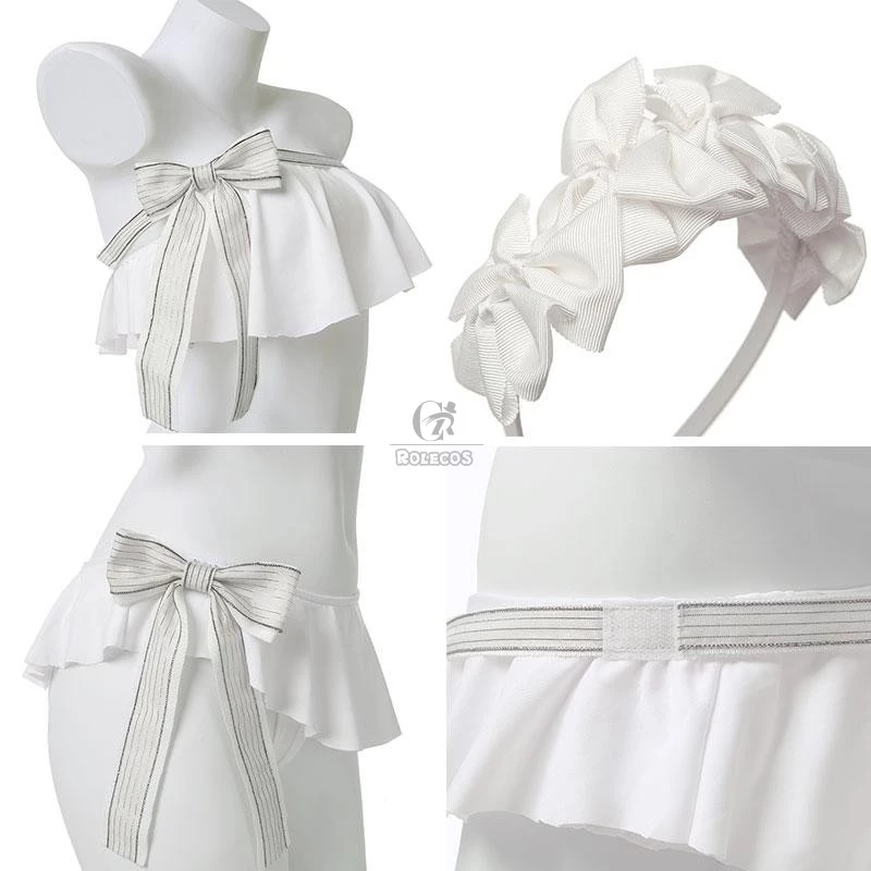 FATE FGO Abigail Williams Summer White Swimsuit Cosplay Costume - Image 5