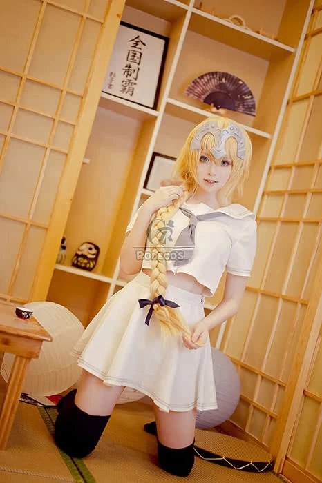 Fate/Grand Order Fate Go Jeanne d'Arc White Uniform Cosplay Costumes 2 Fate/Grand Order Fate Go Jeanne d'Arc White Uniform Cosplay Costumes - Image 2