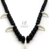 Cosplay Inuyasha Wolf Teeth Necklace Black Onyx