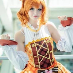 Love Live Bouquet Awaken Kosaka Honoka Orange Dress Anime Cosplay Costumes -Anime Costumes store online fe 2