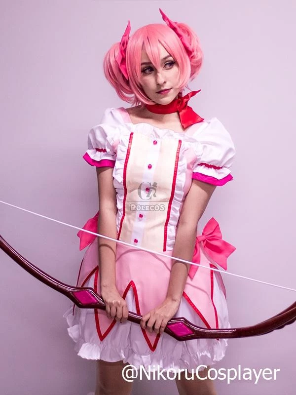 Puella Magi Madoka Magica Kaname Madoka Pink Dress Cute Cosplay Costume 1 Puella Magi Madoka Magica Kaname Madoka Pink Dress Cute Cosplay Costume