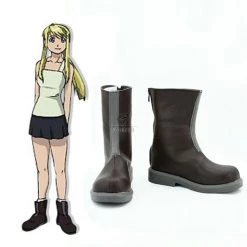 Fullmetal Alchemist Anime Winry Rockbell Cosplay Shoes Boots Custom Made
