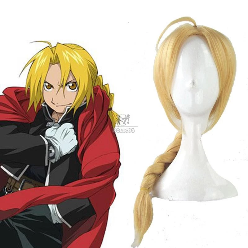 Fullmetal Alchemist Edward Elric 45cm Long Golden Cosplay Wig 1 Fullmetal Alchemist Edward Elric 45cm Long Golden Cosplay Wig