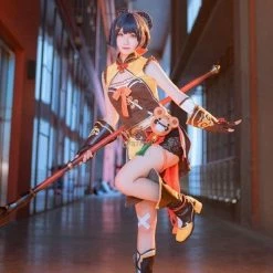 Game Genshin Impact Xiangling Cosplay Costume