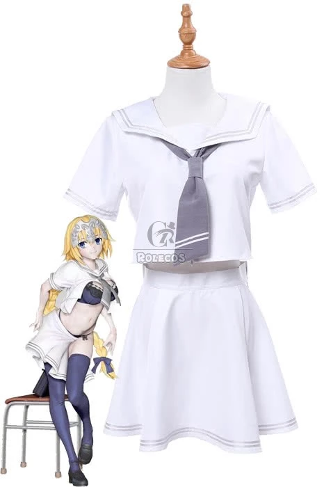 Fate/Grand Order Fate Go Jeanne d'Arc White Uniform Cosplay Costumes 11 Fate/Grand Order Fate Go Jeanne d'Arc White Uniform Cosplay Costumes - Image 11